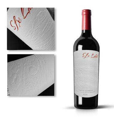 ホットセール セルフアデシブ 防水ラベル 黒紙ステッカー レッドワインボトル ラベルロール