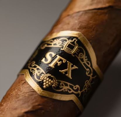 購入 Customized Shape ISO9001 Certified Full-automatic Production Gold Foil Embossed Cigar Label Adhesive Sticker online manufacture