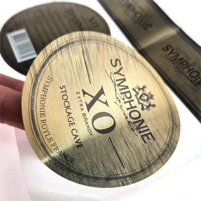 良い値段 高級 レッドワインボトル ワインジュース用 ブロンズラベル付きビニールステッカー オンライン