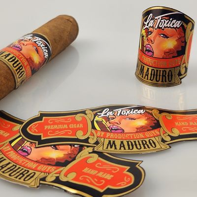 良い値段 2025年ホットセール 防水高品質カスタムシガーラベル 金箔印刷 プライベートロゴ＆ブランド エンボス加工 クイックステッカー オンライン